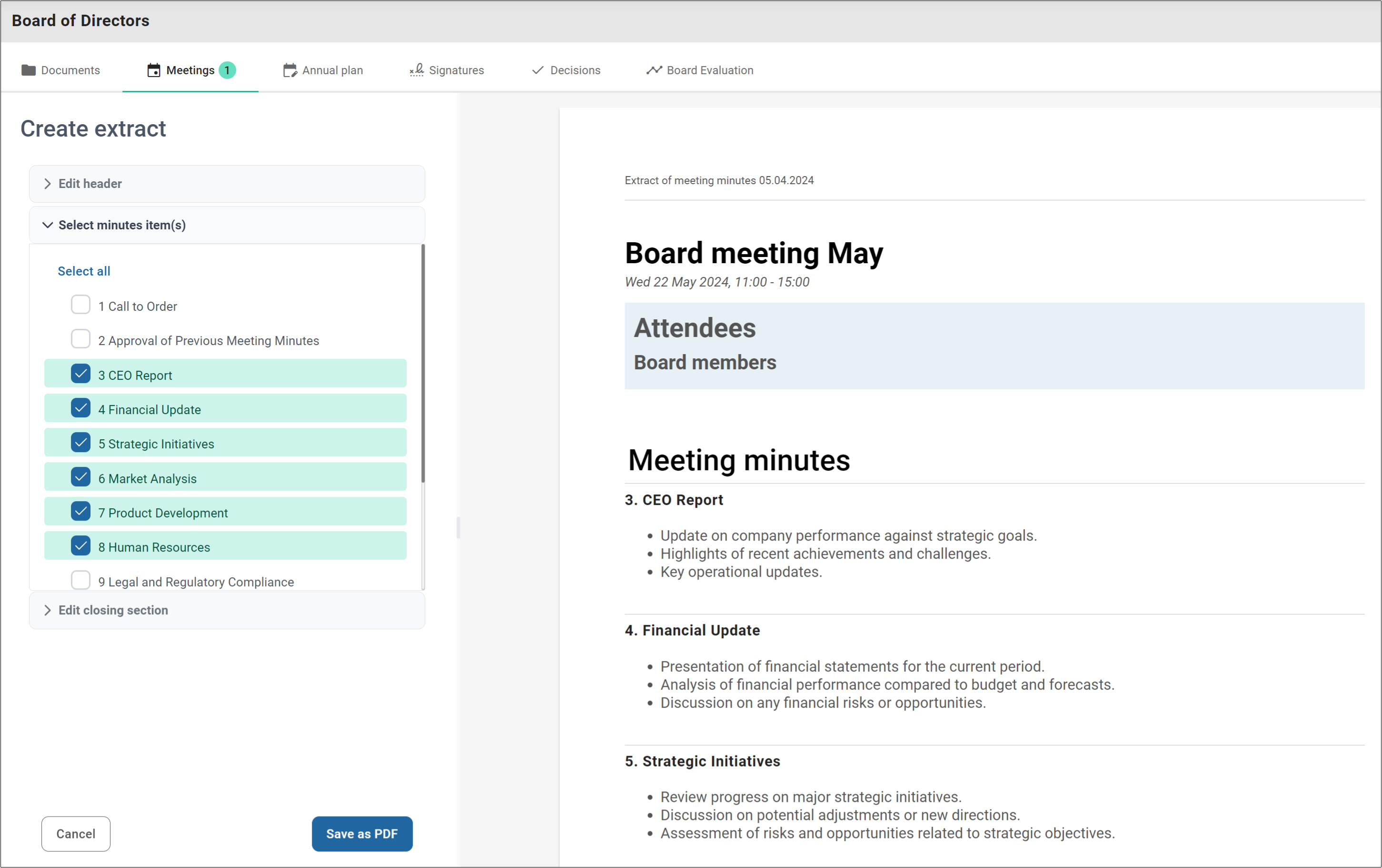 Create extract with selected minutes items Frame.png
