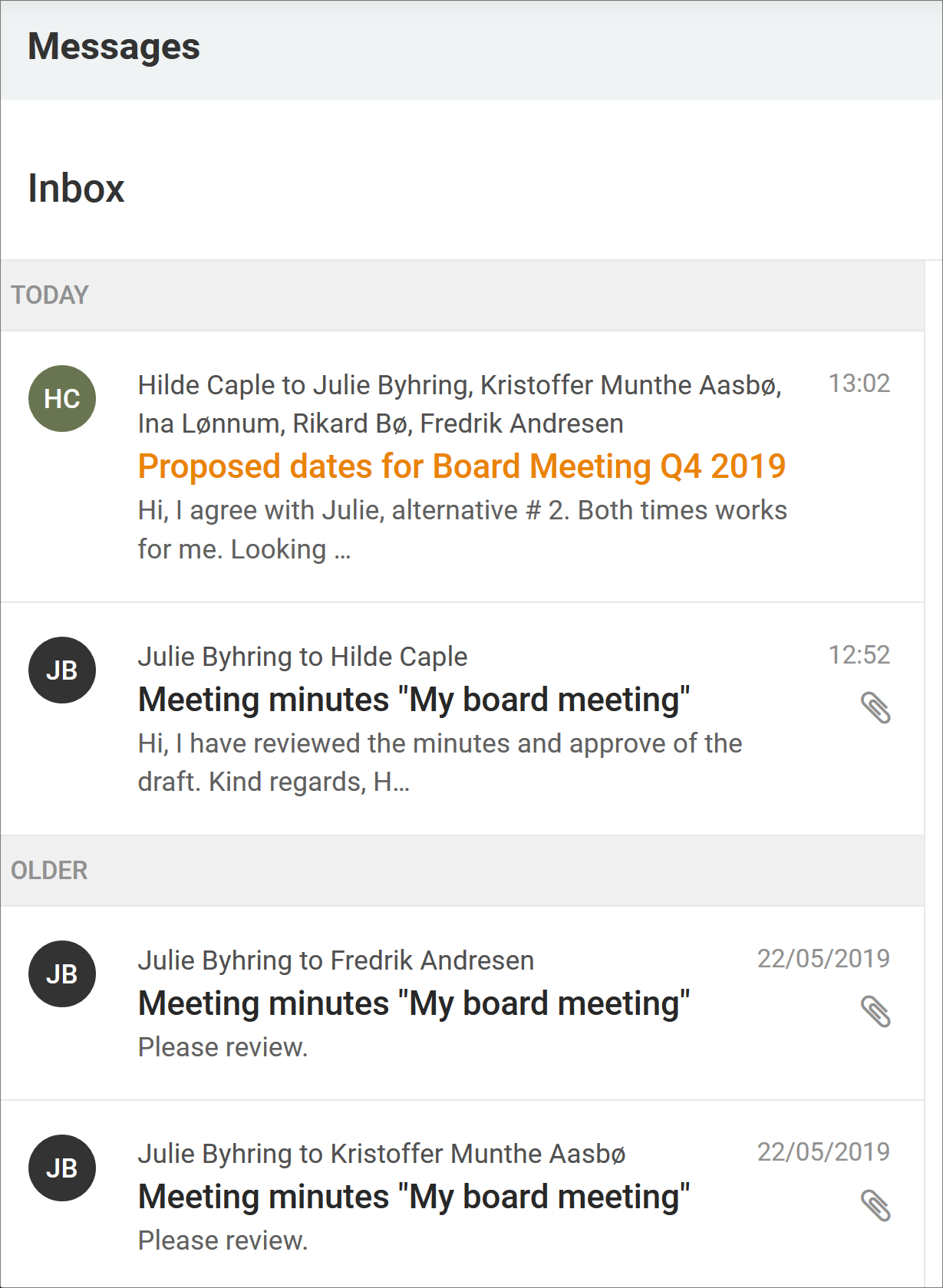 Meetingbroker Inbox